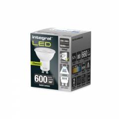 Integral LED GU10 660Lm 5.7W 4000K Dimmable 36 Beam